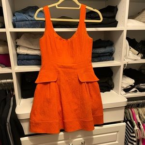 Nanette Lepore 4 dress. Super comfy also flattering. Has pockets. Silk lined